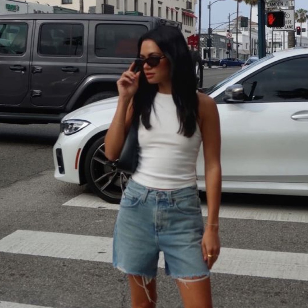Cotton On Light Blue Denim Jean Shorts with Raw Hem